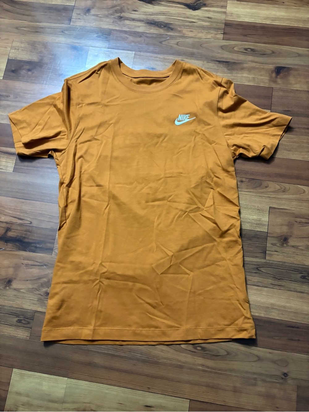 Nike Men's Short-Sleeve Crew Tee in Burnt Orange with White Logo
